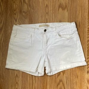 Joe’s Jeans White Denim Shorts – Rolled Hem, Designer Style